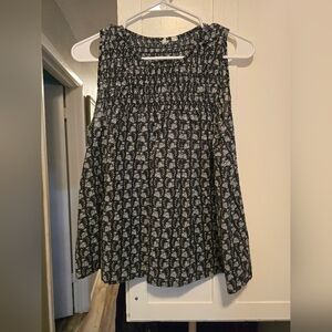 GAP Black and White Floral Tank Top